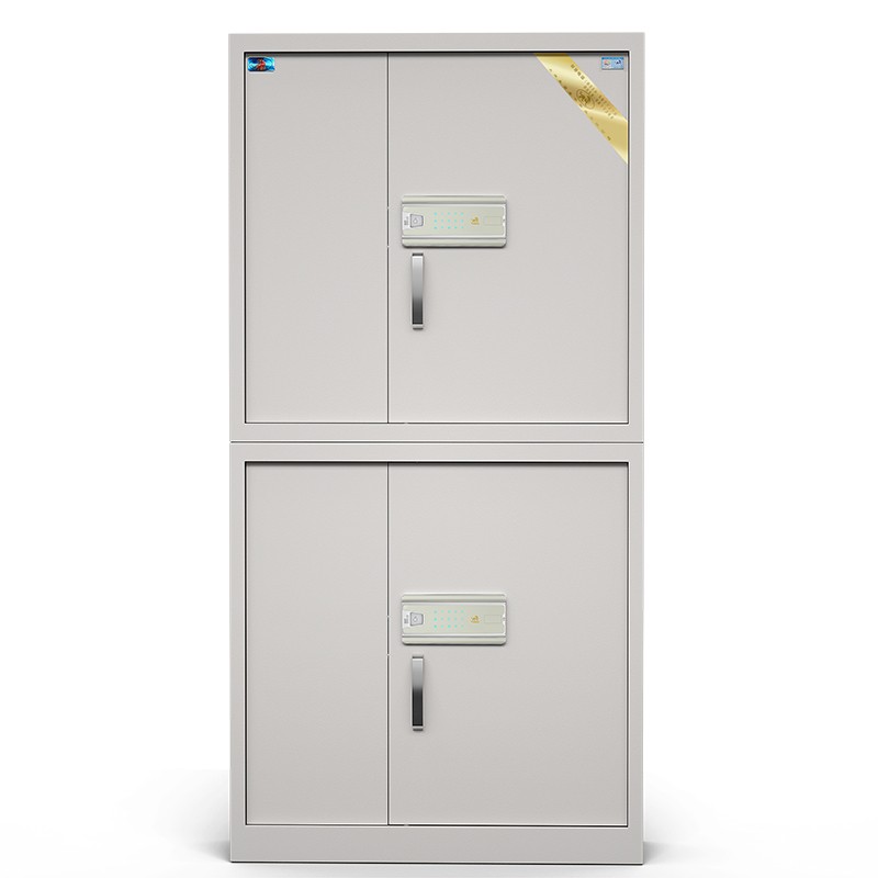 虎牌电子保密柜档案柜资料柜加厚钢板分体双节大型密码锁钢制保险柜器材柜员工柜办公柜文件柜 灰色  灰色  