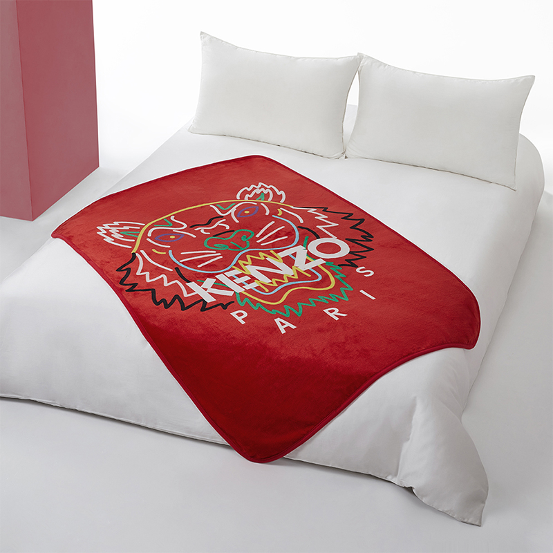 KENZO炫彩虎头毯KRT-016S 100*140CM  红色  