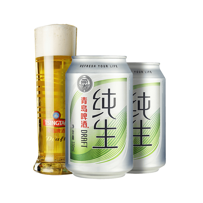 青岛啤酒纯生8度330*24罐啤 单位 箱 绿色