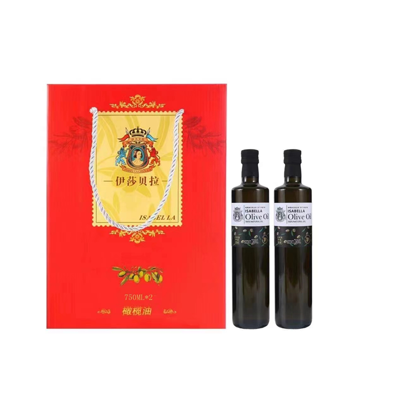 伊莎贝拉特级初榨橄榄油750ml*2  军绿色  