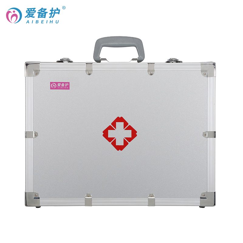爱备护 专业救护急救箱（综合型） 铝合金手提 ABH-M004C  金属银 铝合金边框、铝塑面板  含60种82件急救用品 银色