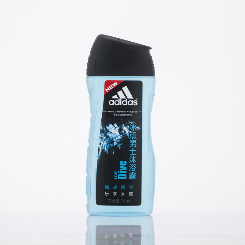 阿迪达斯男士活力沐浴露&mdash;冰点250ml/瓶 深蓝色