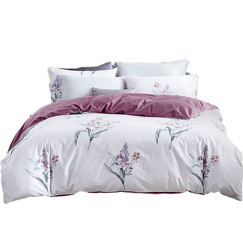 梦洁抗菌纯棉四件套 梦&middot;夜百合200*230cm（单位：套） 白色