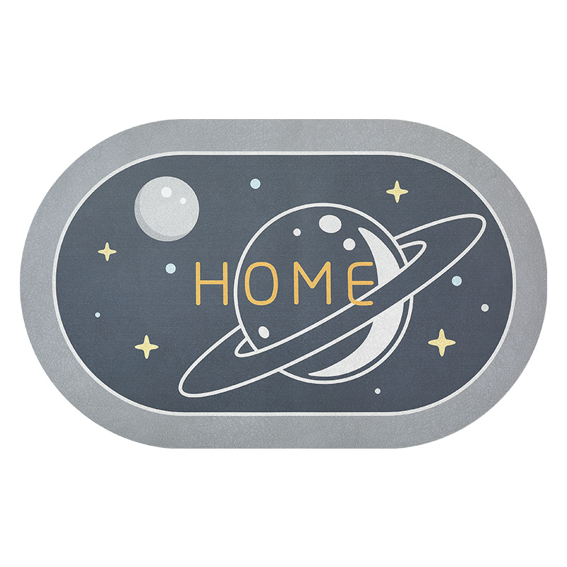 大江地垫地毯科技绒椭圆浴室吸水垫着陆点系列50*80cm（单位：张） 蓝灰色