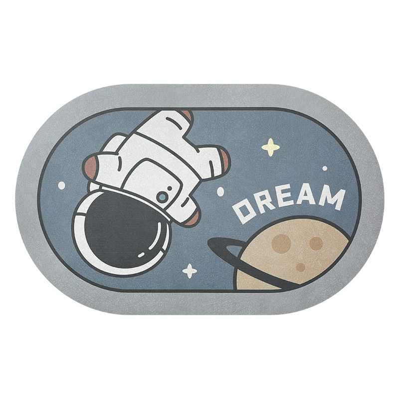 大江地垫地毯科技绒椭圆浴室吸水垫着陆点系列50*80cm（单位：张） 蓝色