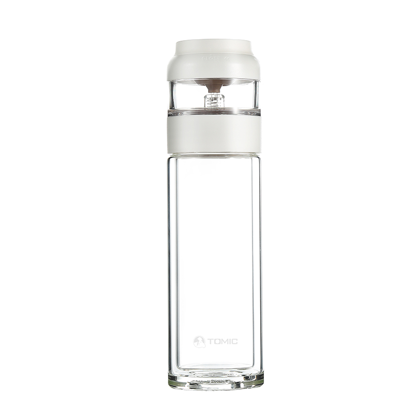 特美刻(TOMIC)茶水分离玻璃泡茶杯TG82001 280ML (单位：只) 白色