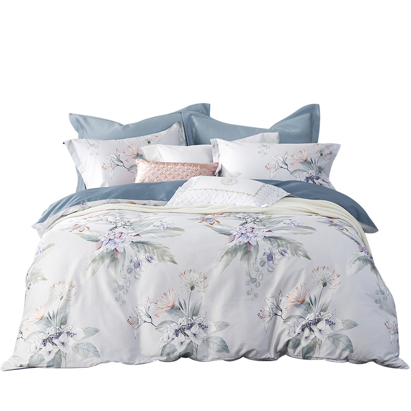 梦洁家纺 纯棉印花四件套 锦玉梦韵 1010189016 200*230cm（单位：套）  白色  