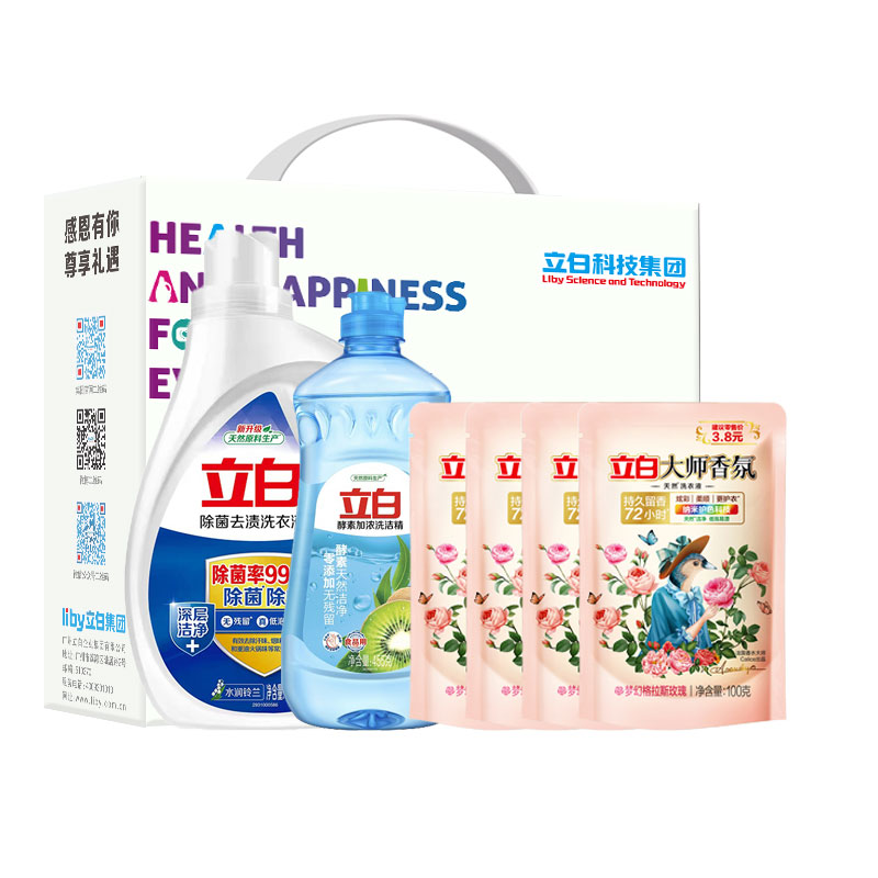 立白 1905g 洗衣液1.05kg洗洁精455g 洗衣液100g*4 洁净六件套（单位：套） 1905g