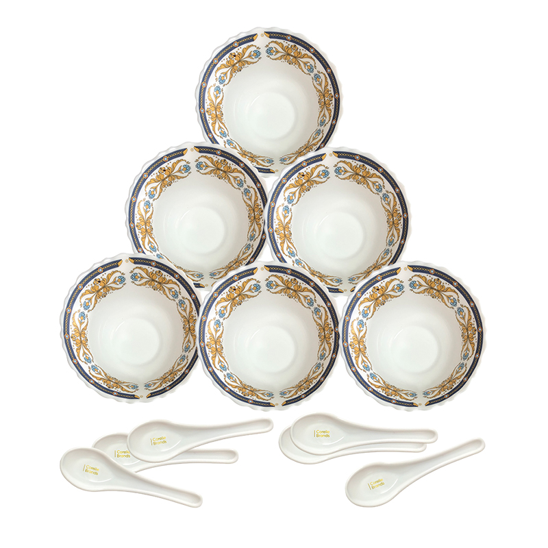 康宁 冰萃玲珑彭巴杜夫人餐具12件套A CB-BPBD12A/KZ/LS 图片色