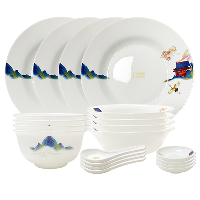 康宁盛世鸣和 餐具 20件套 CB-BSSM20/KZ/LS 图片色