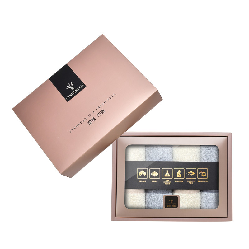 金号（KING SHORE）四条毛巾礼盒装 HY1698 纯棉 60*30cm （单位：盒） 混色