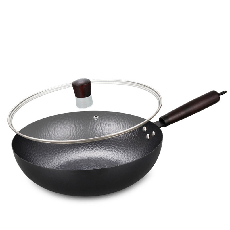 A-TIMES吉纳维亚锻打锅炒锅（配盖）32CM CJ-21007（单位：个） 黑色