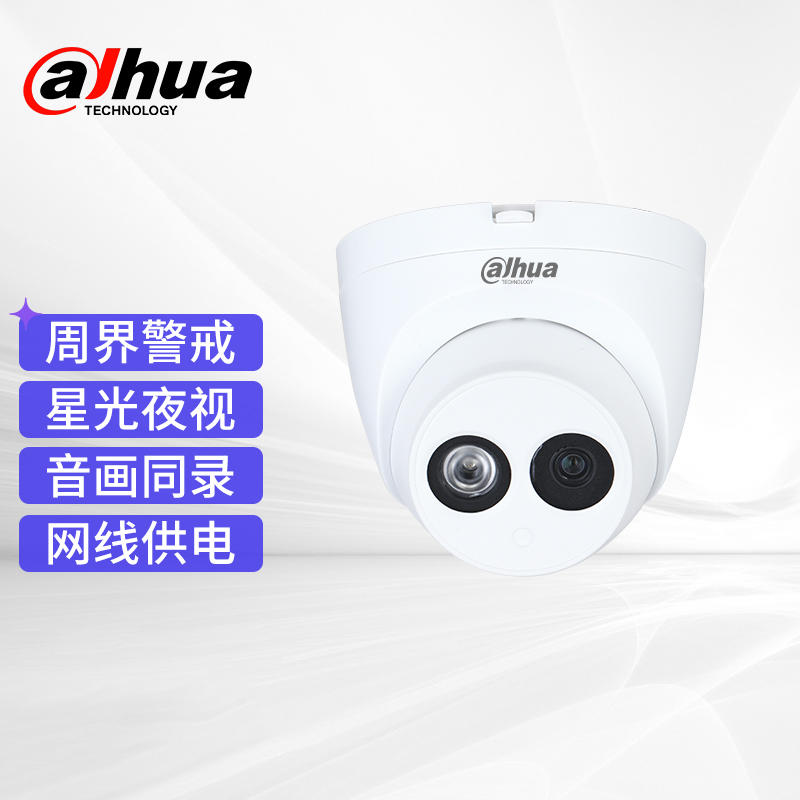 中文大华200万星光红外定焦海螺网络摄像机  白色  