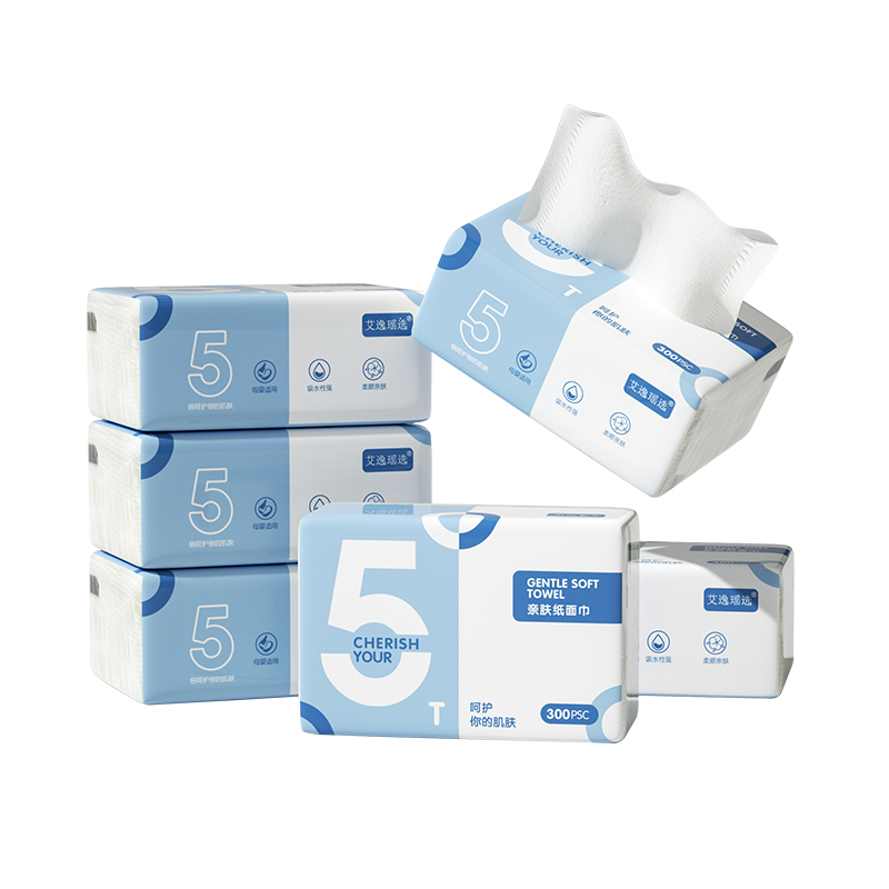 艾逸瑶选  蓝色梦想抽纸 AYY*018-6  4层300张6包 （单位：提） 白色