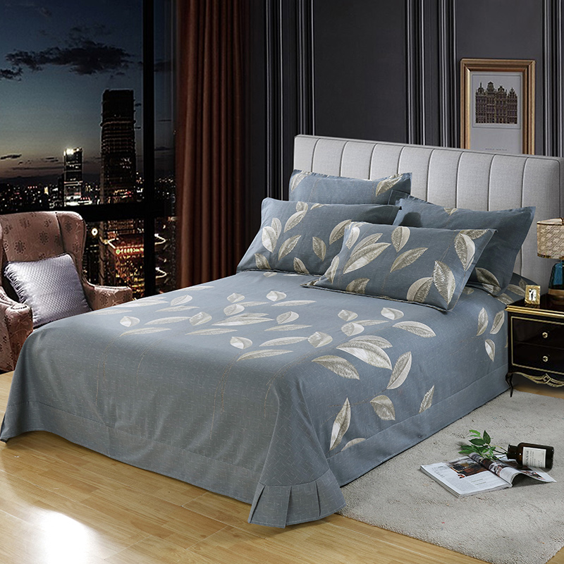 北极绒 全棉磨毛-春晓四件套200x230cm（单位：套） 浅灰色 2米床