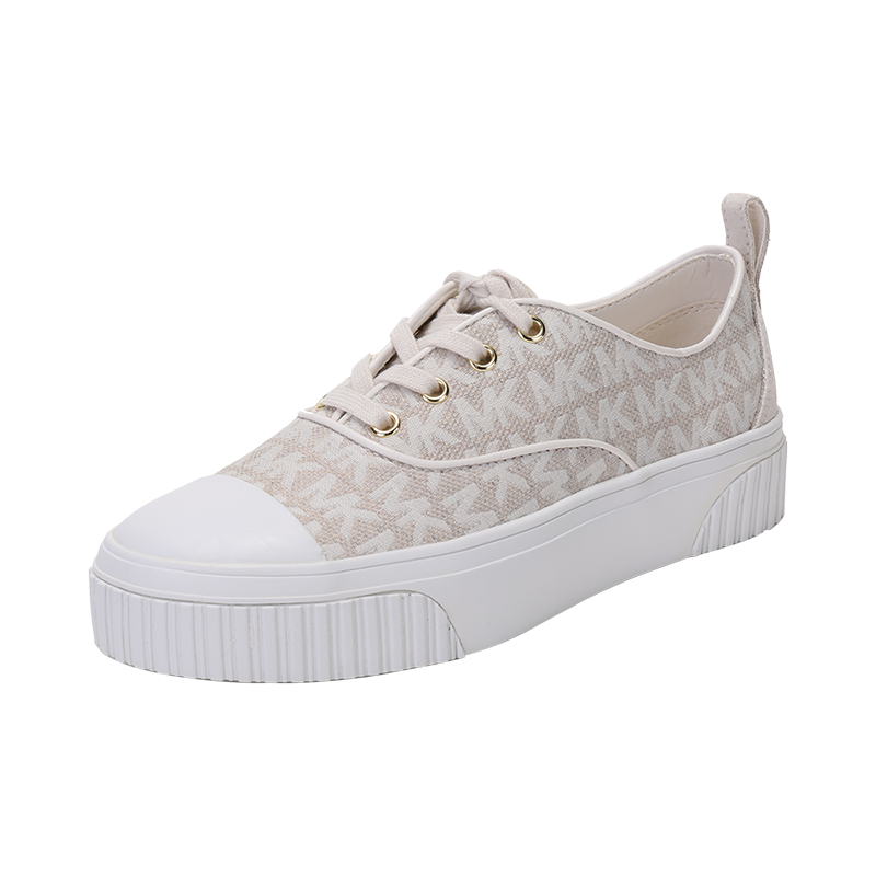 Michael Kors 迈克&middot;科尔斯 女士织物Ollie系带休闲运动鞋板鞋Z11100552494  白色  38.5