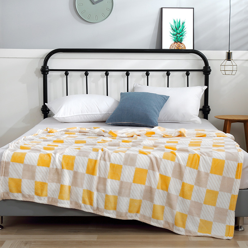 北极绒 自在亲肤毯150x200cm  灰橙色  